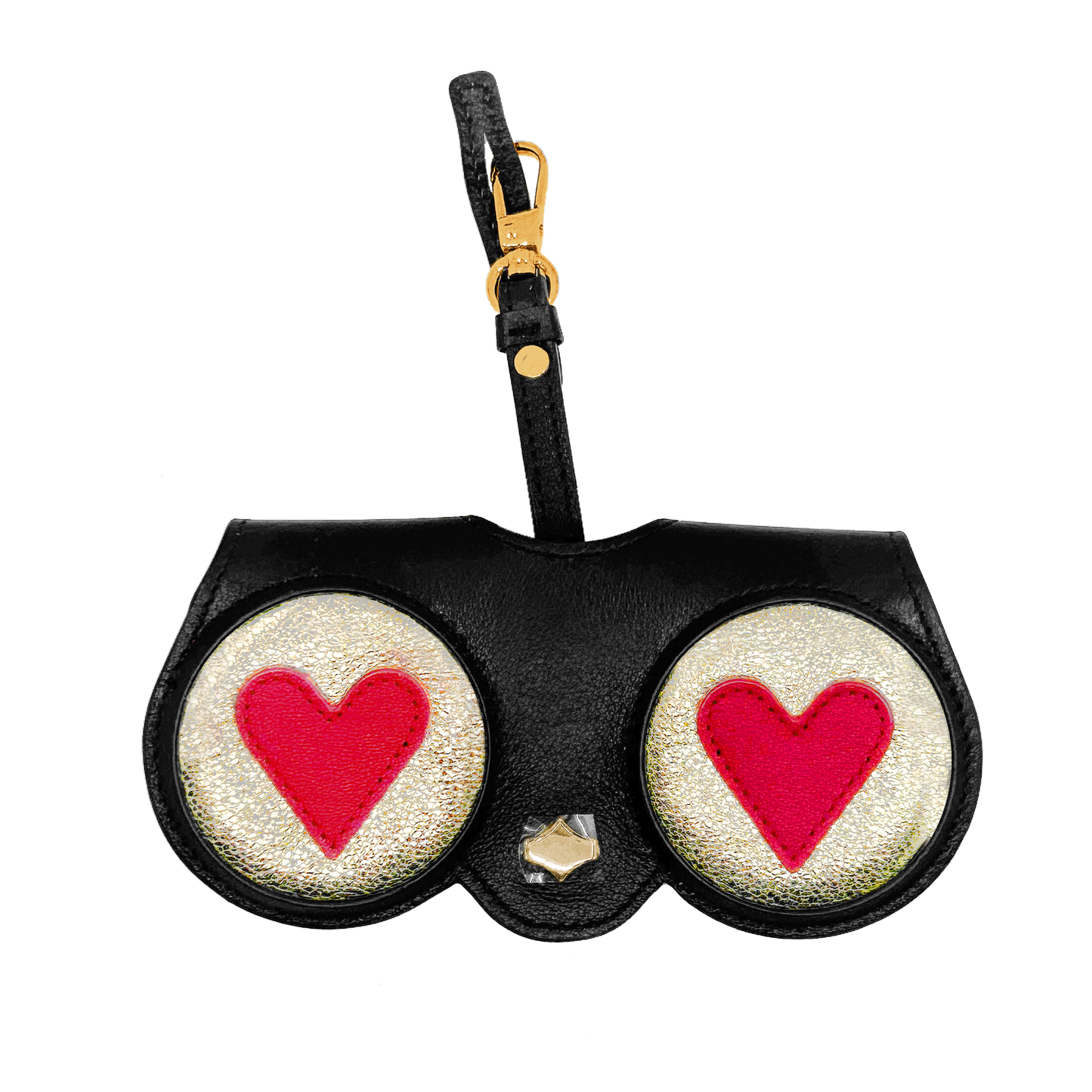 Black Gold Heart Eyes Suncover | Glasses Case