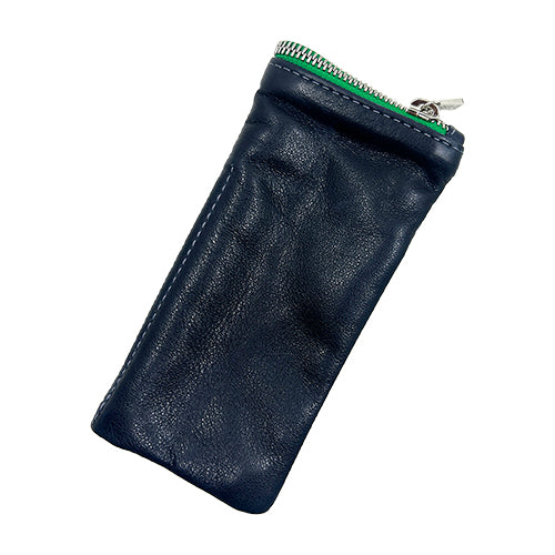 Navy Leather Eyewear Case