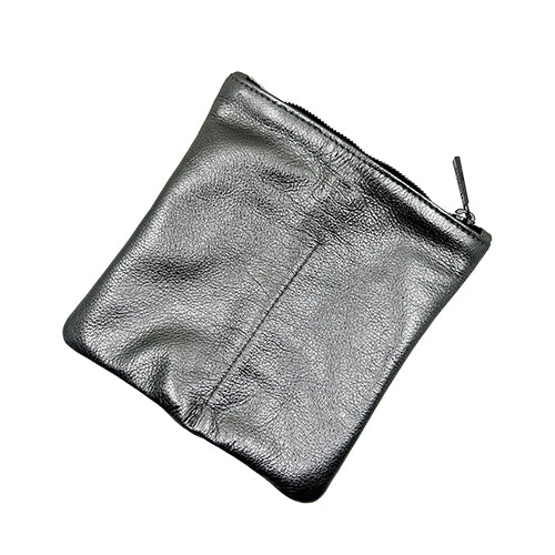 Leather Metallic Gunmetal Eyewear Case